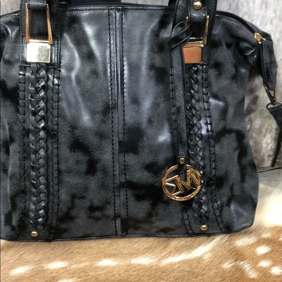 Michael Michelle Black Distressed Bag - Picture 2 of 8